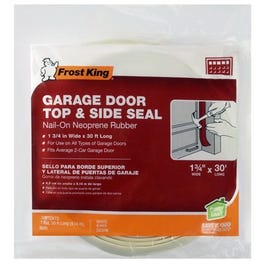 Garage Door Top & Side Weatherseal, 1-3/4 W x 30' L