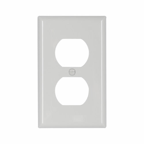 Eaton Cooper Wiring Standard Size Duplex Receptacle Wallplate, White (White)