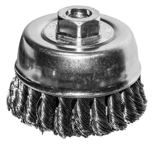 Century Drill & Tool Cup Brush Coarse Knot 4″ Size 5/8 X 11 Arbor Safe Rpm 10,000 (4 x 5/8 x 11)