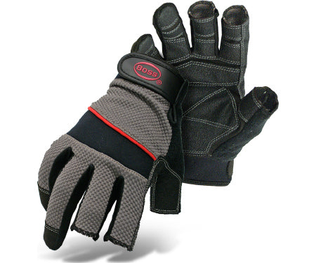 Boss® The Carpenter Glove, Three Open Finger Tips (Large)