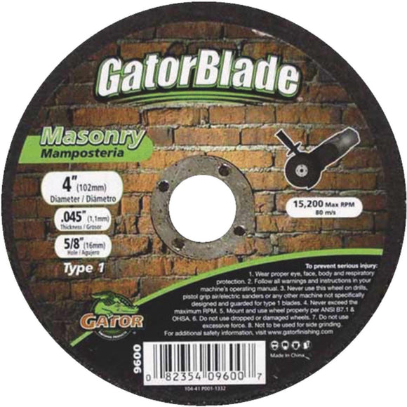 Gator Blade Thin Cut Type 1 4 In. x 0.045 In. x 5/8 In. Masonry Cut-Off Wheel