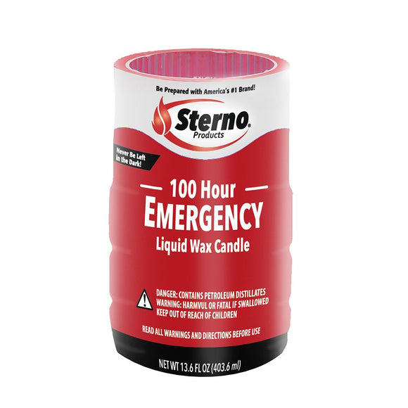 Sterno 100hr Emergency Soft Light® Liquid Wax Candle 4/case 13.6 oz (13.6 oz)