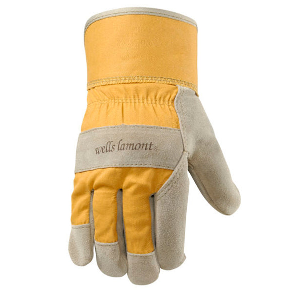 Heavy Duty Cowhide Leather Palm Work Gloves (Medium)