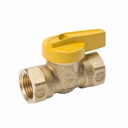 Gas Ball Valve, Lever Handle, Brass, 3/4-In.