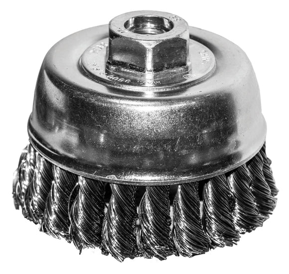 Century Drill & Tool Cup Brush Coarse Knot 4″ Size 5/8 X 11 Arbor Safe Rpm 10,000 (4