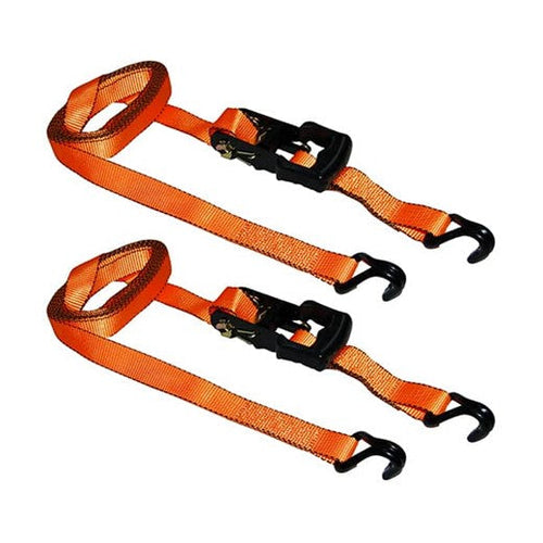 Ancra Cargo 1.25” x 15’ J-Hook Ratchet Tie-Down, Plastic Frame, 2 Pack (1.25” x 15’)