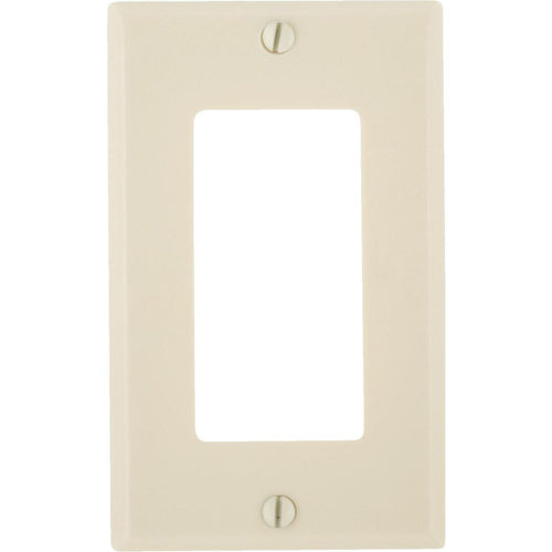 Leviton Decora 1-Gang Smooth Plastic Rocker Decorator Wall Plate, Ivory