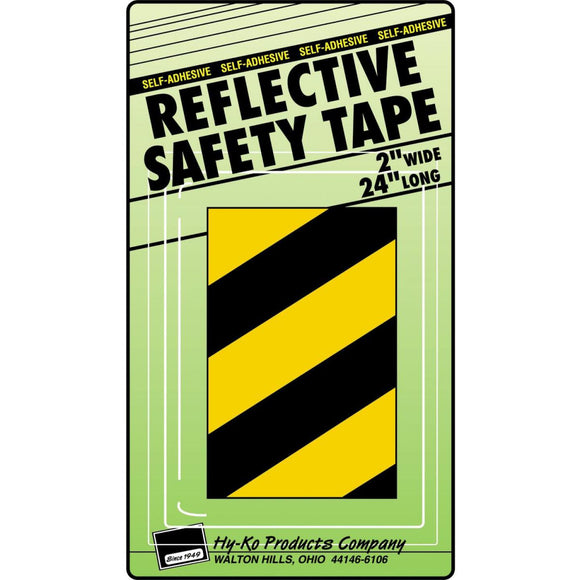 Hy-Ko 2 In. W. x 24 In. L. Yellow & Black Stripe Reflective Safety Tape
