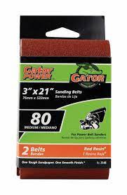 Gator Aluminum Oxide sanding belts 3 x 21 80 Grit (3 x 21)