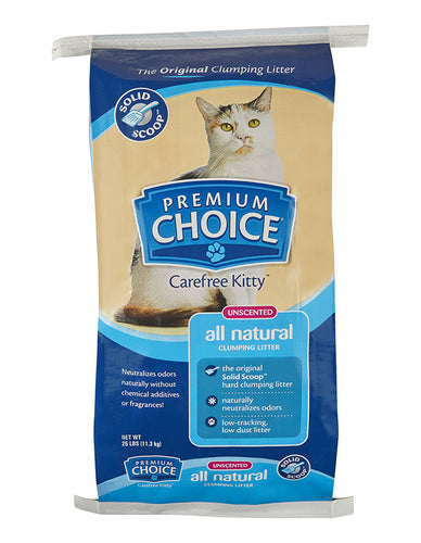 Premium Choice Unscented Solid Scoop Clumping Cat Litter (25-lb)
