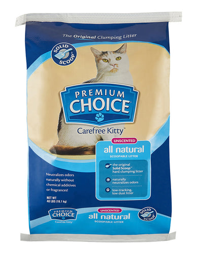 Premium Choice Unscented Solid Scoop Clumping Cat Litter (25-lb)