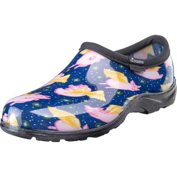 Sloggers Women’s Waterproof Comfort Shoes Pigs Blue Design (Size 10)