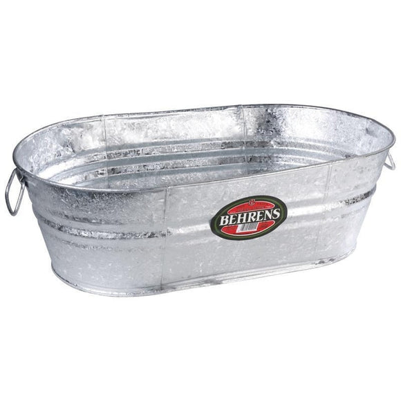 BEHRENS GALVANIZED HOT DIPPED OVAL TUB (5.5 GALLON, SILVER)