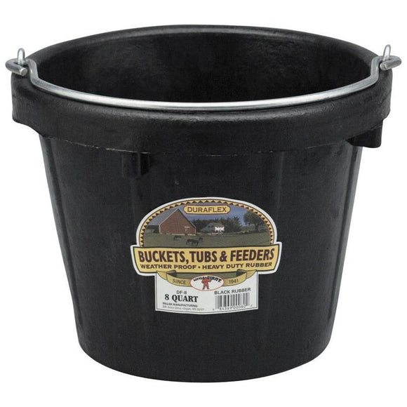 LITTLE GIANT RUBBER LIGHT DUTY BUCKET (8 QT, BLACK)