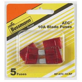 Automotive Blade Fuses, Red, 10-Amp, 5-Pk.