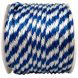Polypropylene Rope, Solid Braid, Blue/White, 5/8-In. x 200-Ft.