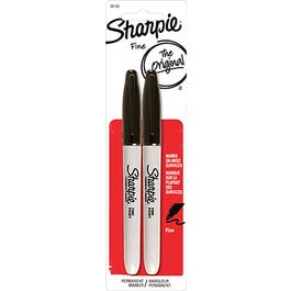 Fine-Point Permanent Markers, Black, 2-Ct.