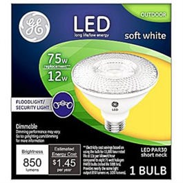 LED Flood/Security Bulb, Par30, Soft White, Short Neck, 1000 Lumens, 12-Watt