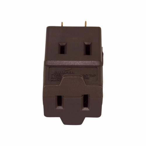 Eaton Cooper Wiring Three Outlet Cube Tap 15A, 125V Brown (125V, Brown)