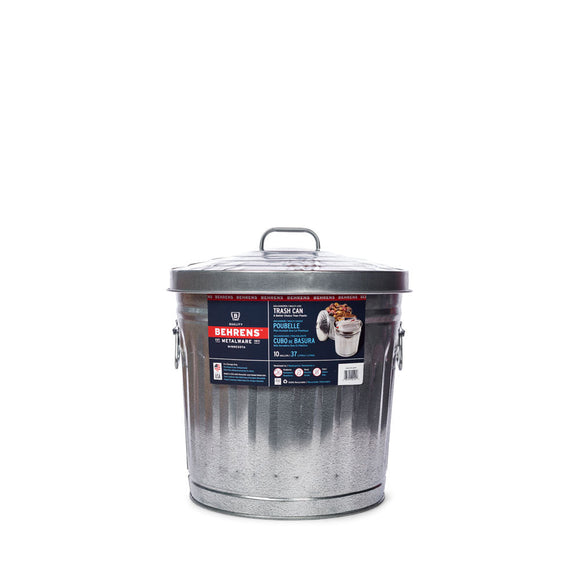 Behrens Manufacturing 10 Gallon Galvanized Steel Trash Can with Lid