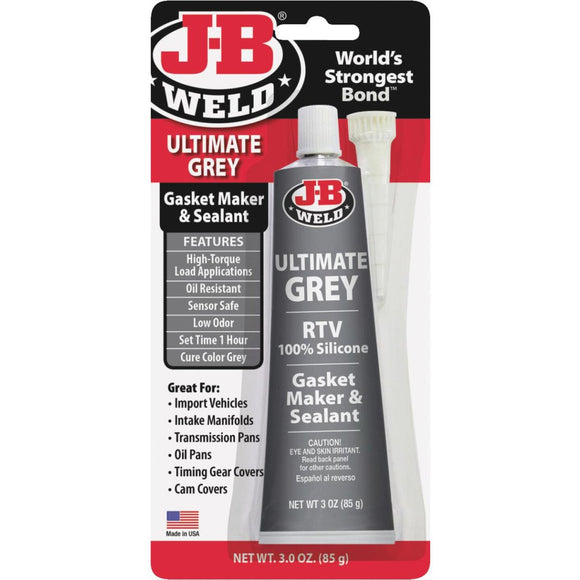 J-B Weld 3 Oz. Ultimate Grey RTV Silicone Gasket & Sealant