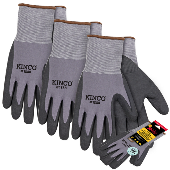 Kinco Gray Nylon-Spandex Knit Shell & Coolcoat™ Micro-Foam Nitrile Palm Medium Gray