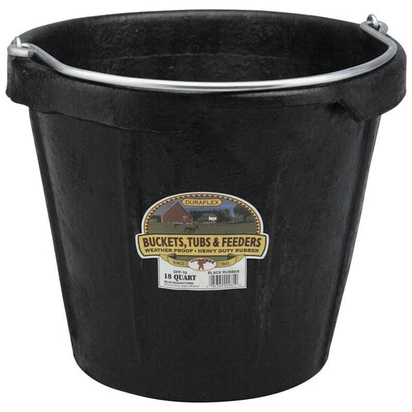 LITTLE GIANT RUBBER BUCKET WITH POURING LIP (18 QT, BLACK)